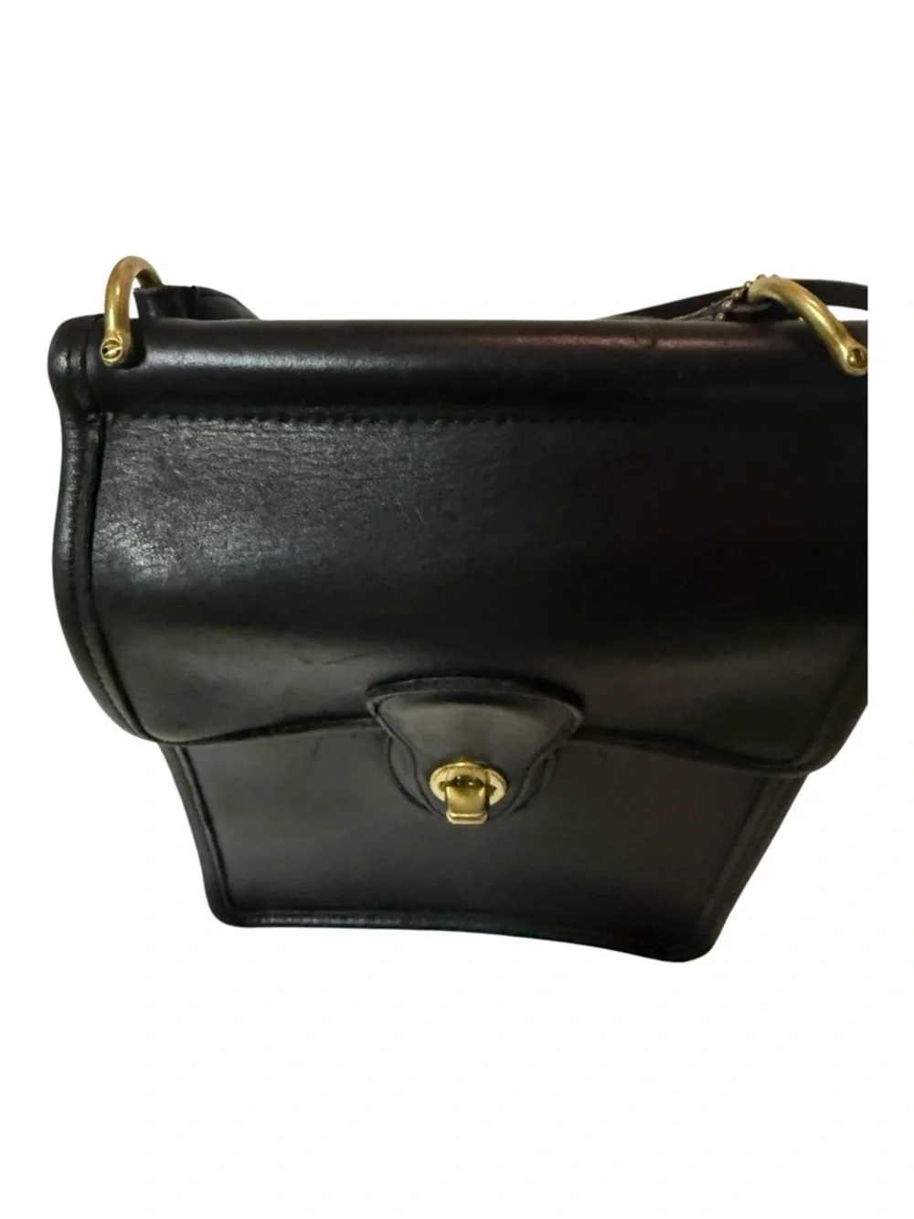 Vintage Coach Murphy Black Leather Crossbody Bag. Style No. 9930. Made in USA - Picture 8 of 16